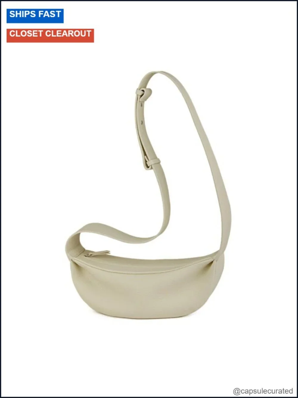 Genuine Leather Sling Bag Crossbody Hobo Minimalist Wide Strap